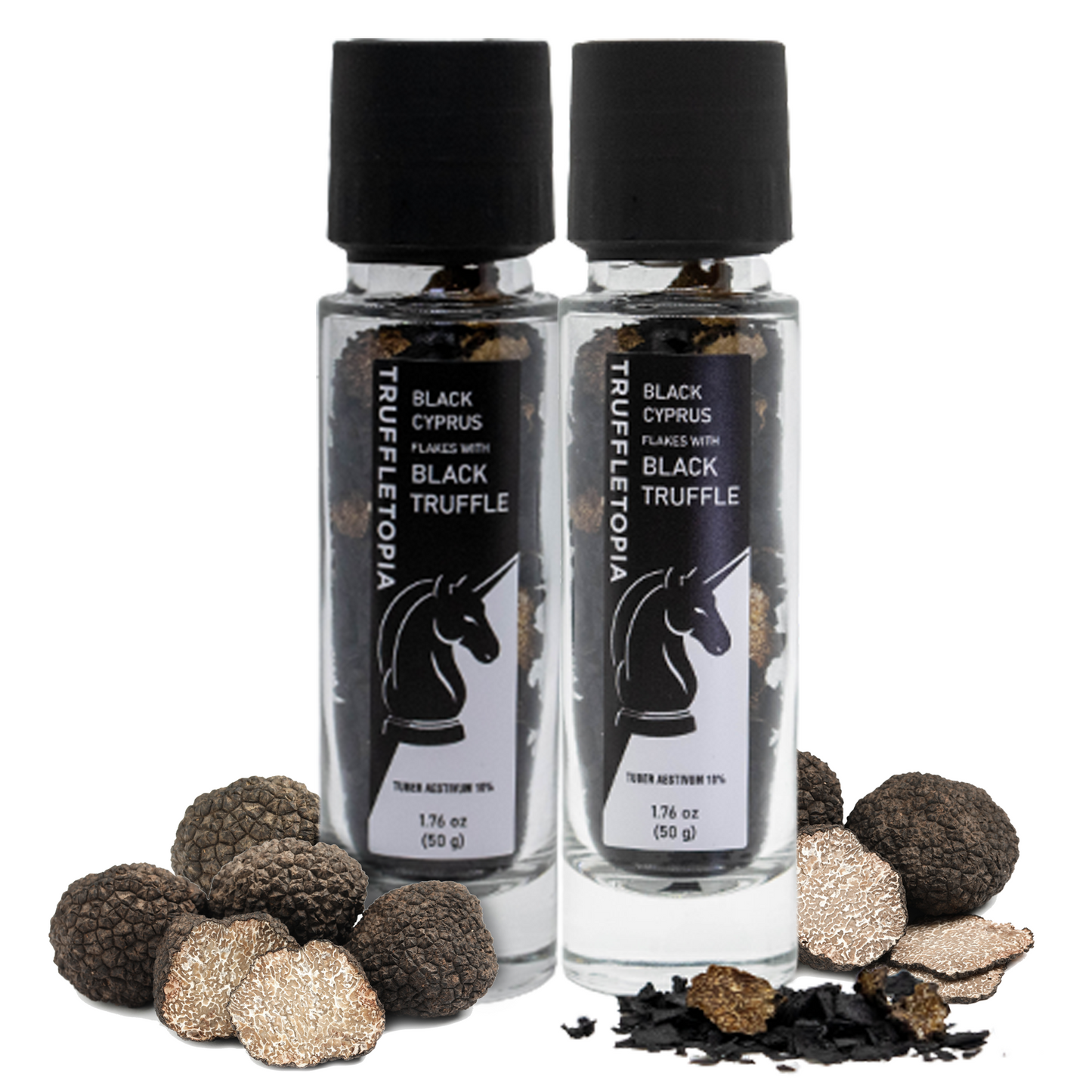 Black Cyprus Salt Flakes and Black Truffle Grinder