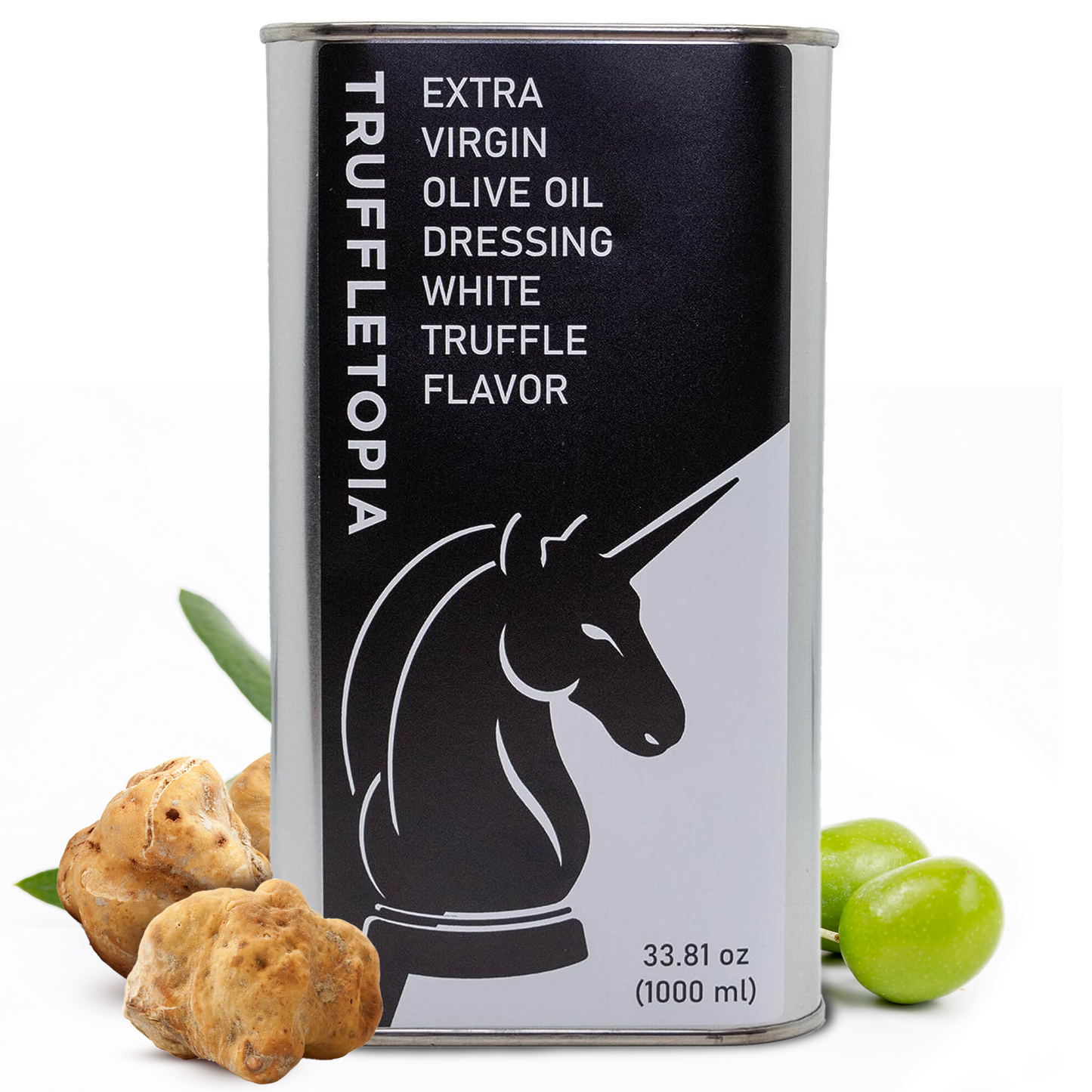 Black Truffle & White Truffle Oil | Extra Virgin Olive Oil | 1L Can