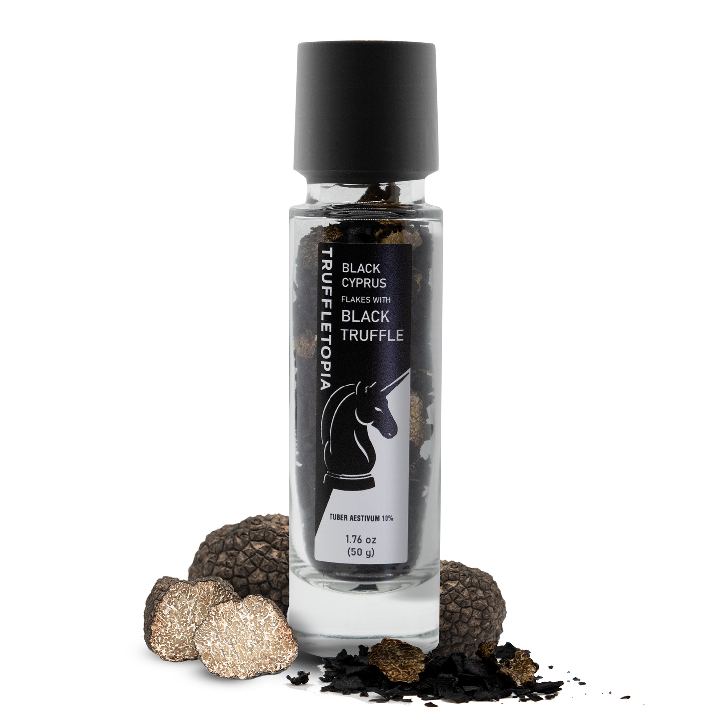 Black Cyprus Salt Flakes and Black Truffle Grinder