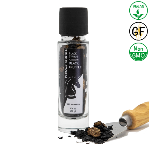 Black Cyprus Salt Flakes and Black Truffle Grinder