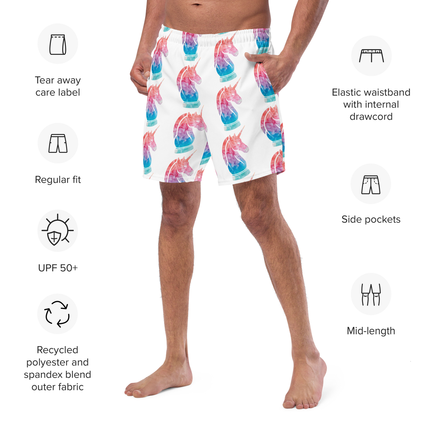 Rainbow Unicorn Swimming Trunks