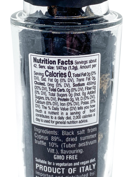 Black Cyprus Salt Flakes and Black Truffle Grinder